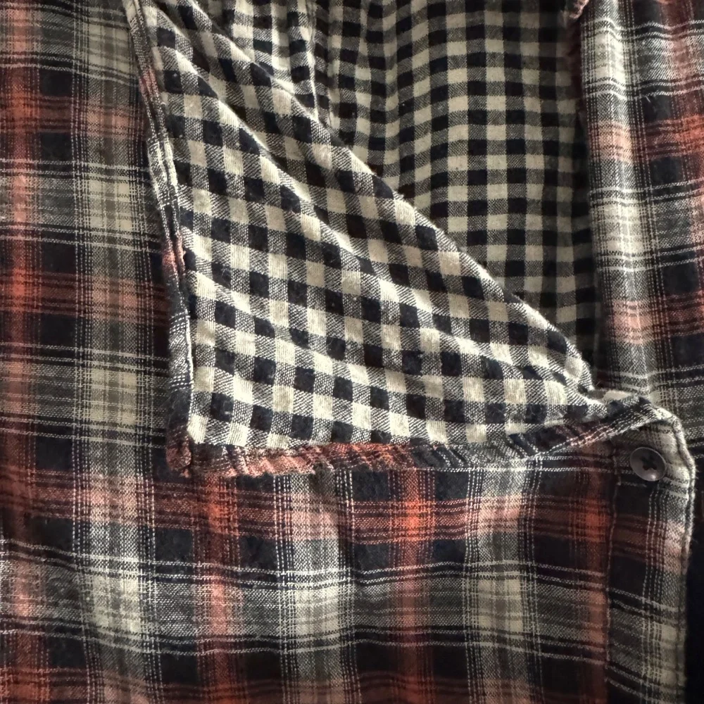 Nicholas K Orange, Cream and Black Plaid with Gingham Tunic - Sz Small - Picture 3 of 9